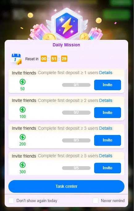 daily bonus cash rewards