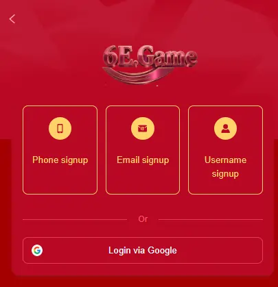 App signup process screen