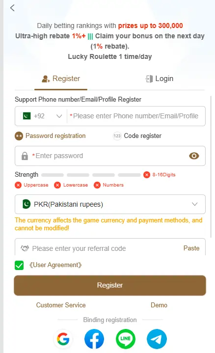 casino app registration steps