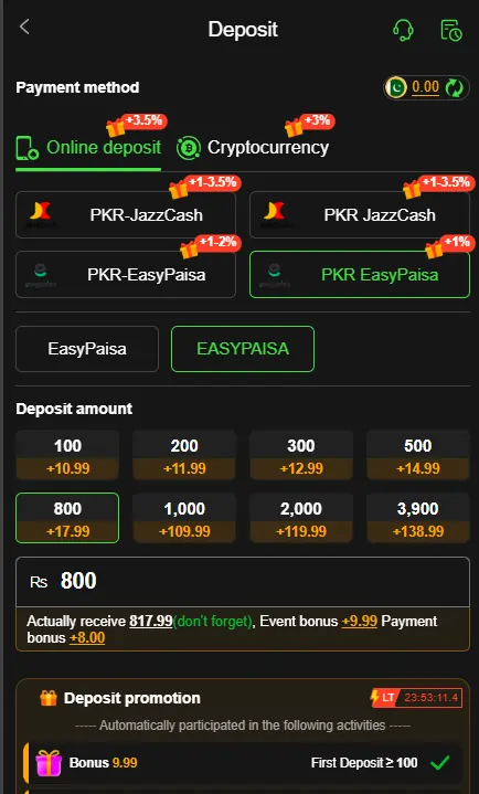 JazzCash EasyPaisa payment