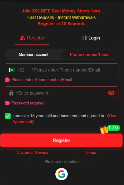 App registration steps