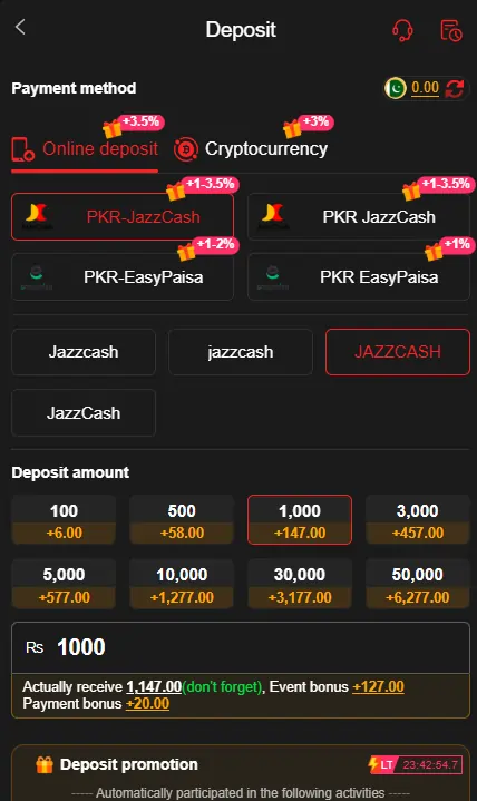 X92 Game deposit options