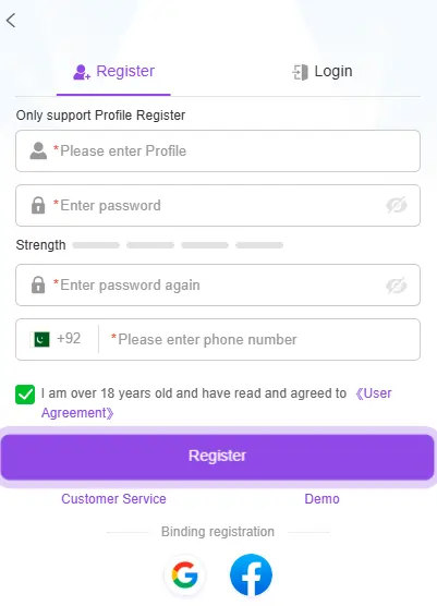 Mobile Earning App Signup