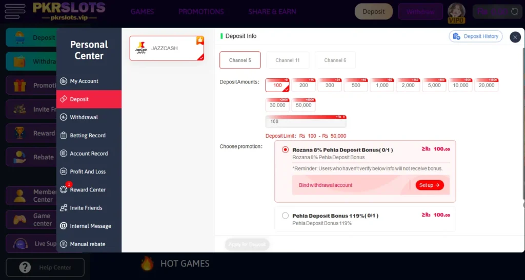 safe deposit and withdrawal