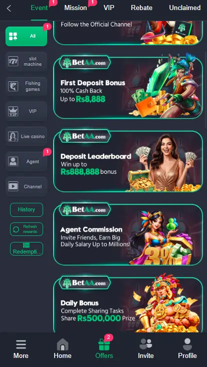 BetAa Game bonus rewards