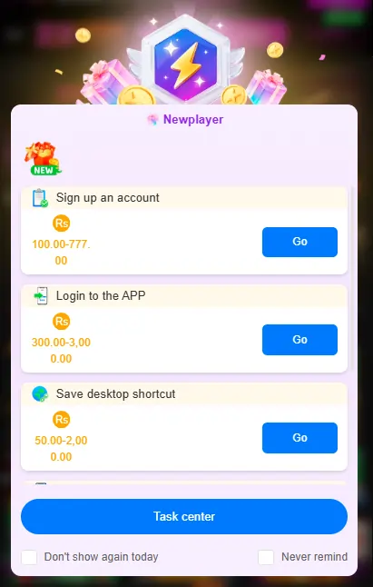 gaming bonus promotion page