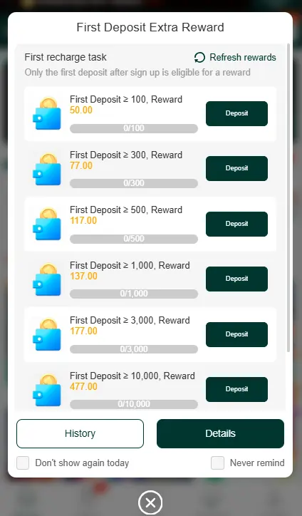 Seven Game daily bonus rewards