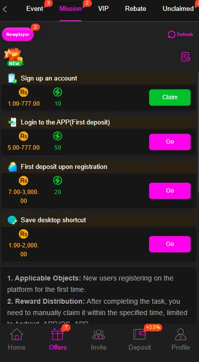 Casino bonus and rewards