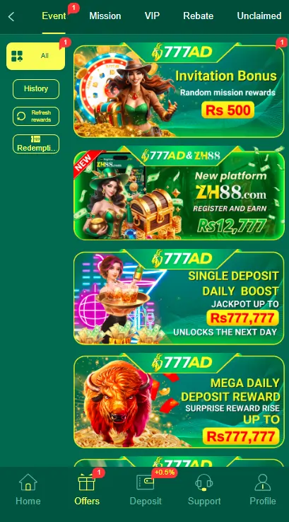 777AD bonus rewards