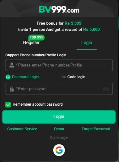 Register on mobile earning app