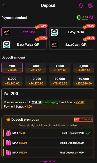 deposit withdraw game wallet