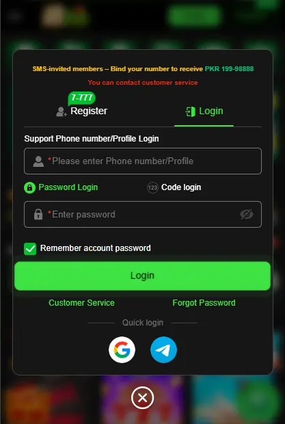Register on mobile earning app