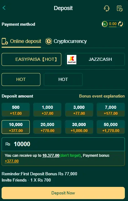 jj77 payment withdraw pk