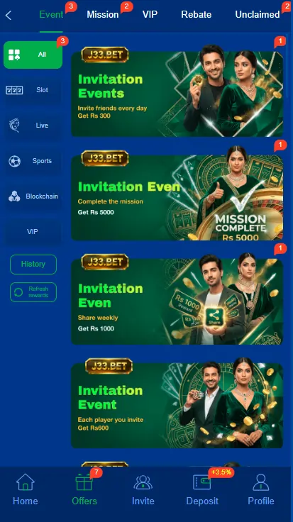 j33 game bonuses Pakistan