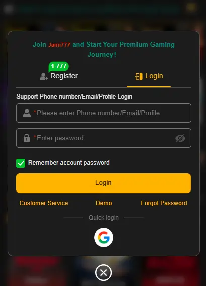 jami777 login download