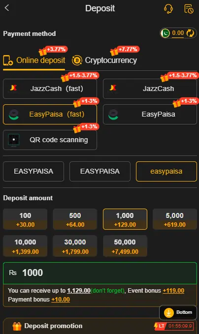 play777 deposit withdraw method