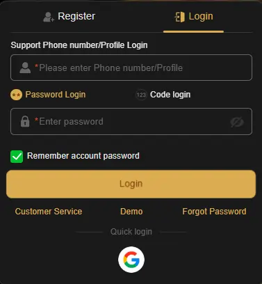 Mobile app account setup