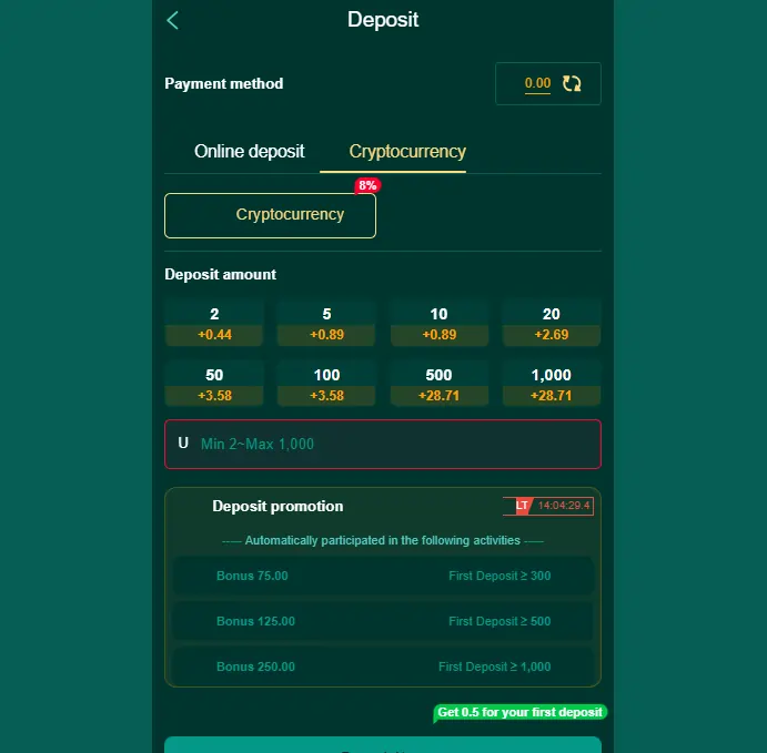 2Go Game Deposite