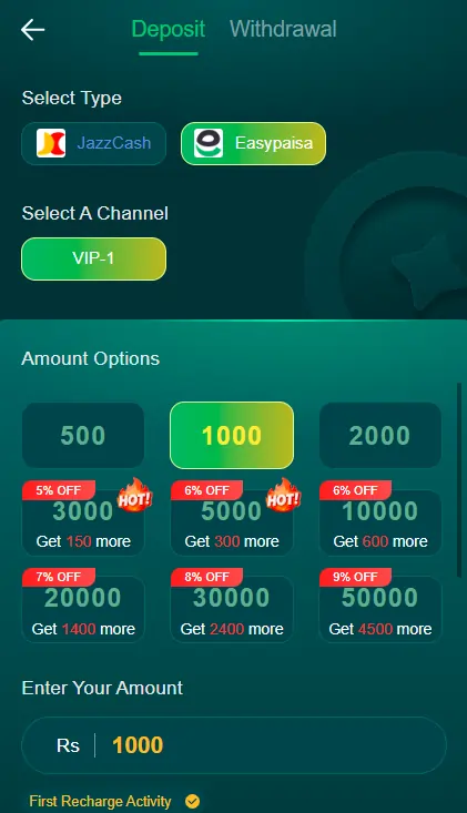 535Games Game Deposit and Withdrawal Methods