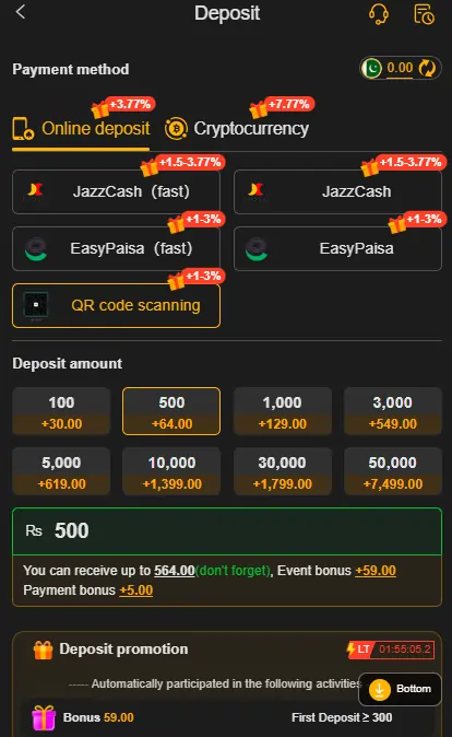 MQBet Game Deposite