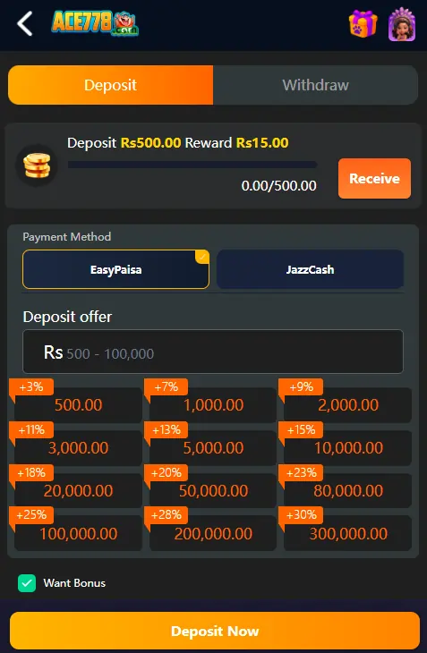 NaseebBet Game Deposite