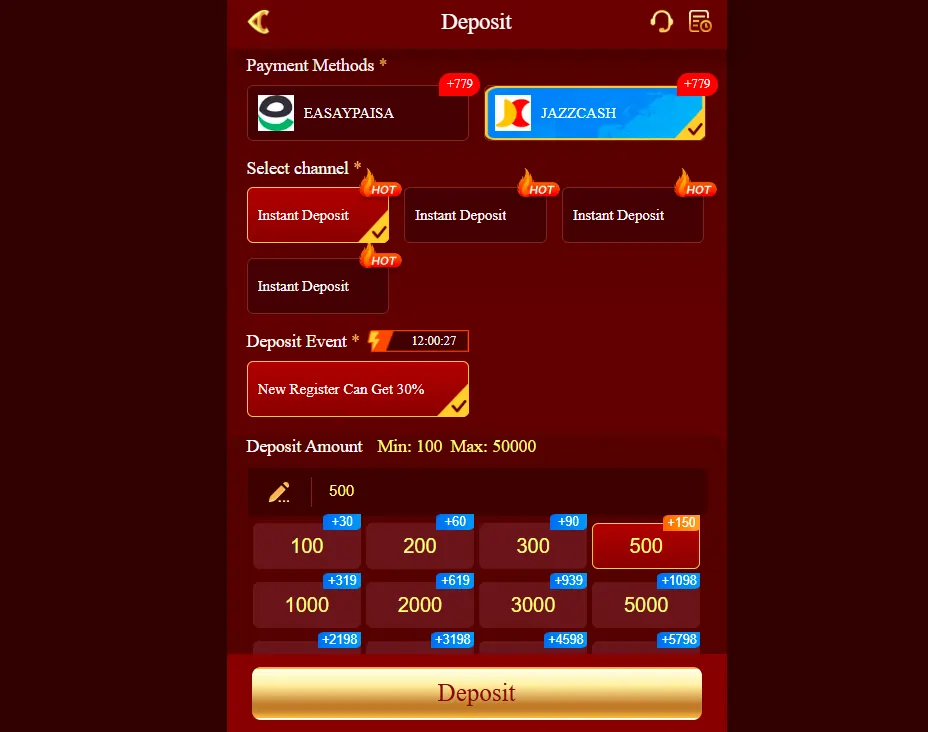 Pk3 Game withdrwal section Image