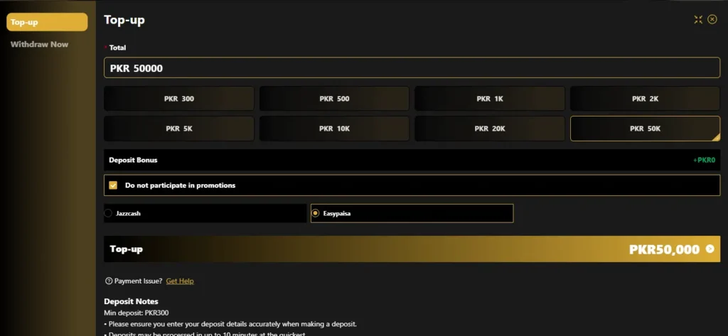 PK36 Game Cash In Out Info