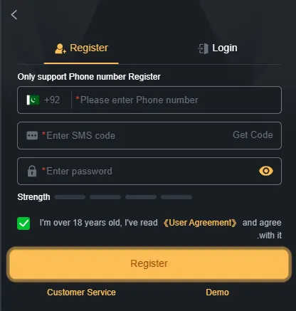 SalamBet Game Regestration