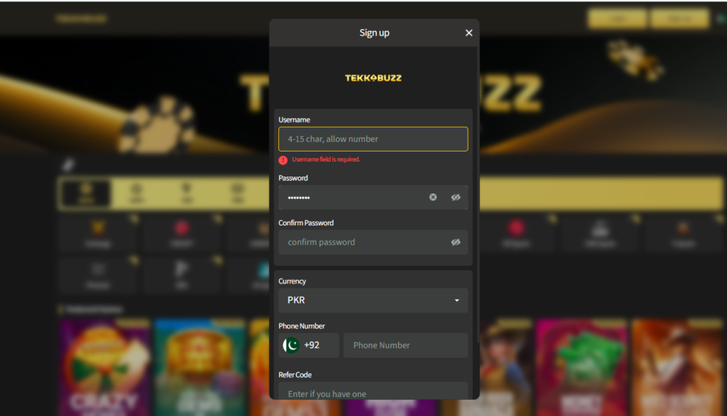 Tekkabuzz game regestration