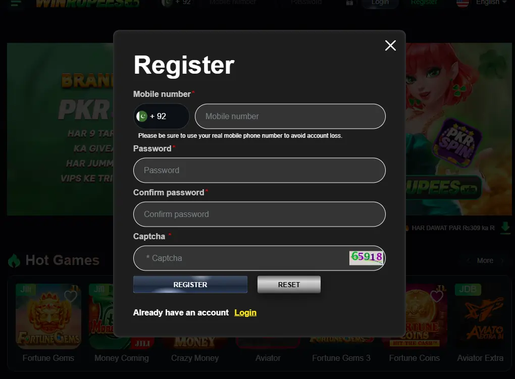 WinRupees Game Deposite