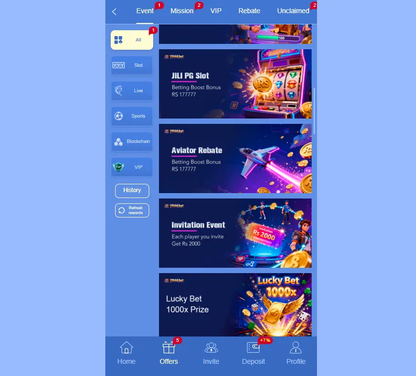 Y444Bet Game Bonus