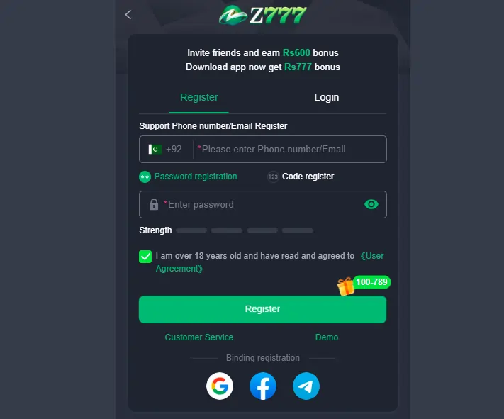 Z7 Game Regestration