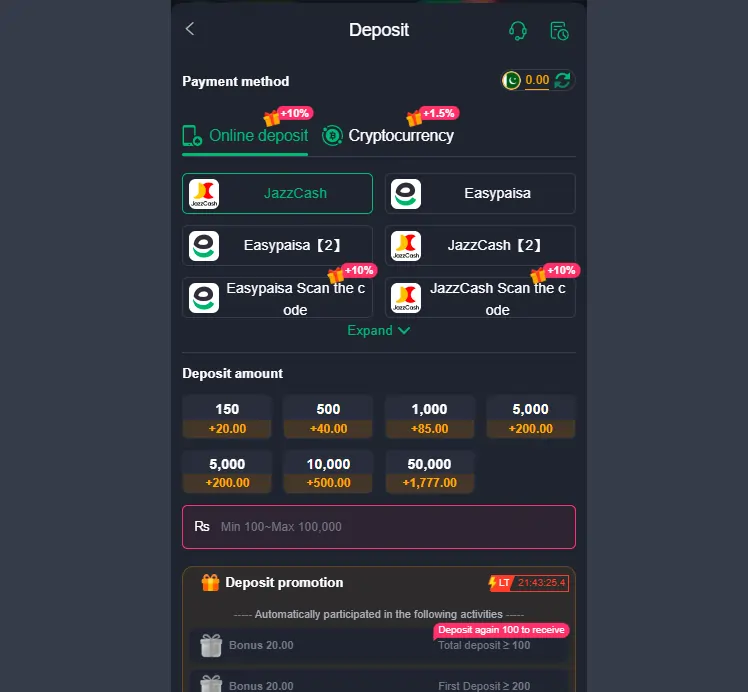 Z777 Game Deposite