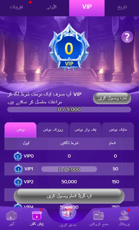 150VIP Game Bonuses and rewards section Image