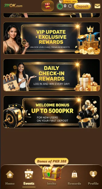 3YOK Game rewards Section