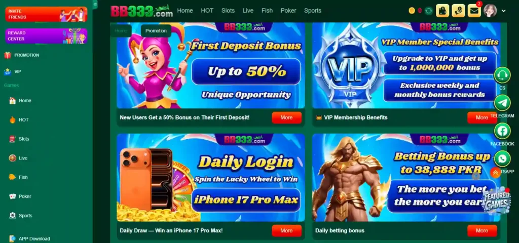 BB333 Game Bonuses Image