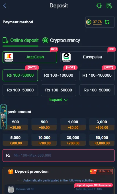 Bet55 Game Deposite Image