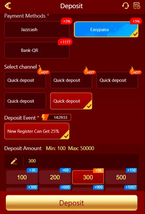 EK77 Game Deposite Screenshot