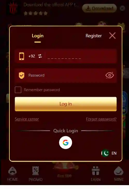 OK222 Game Login Image