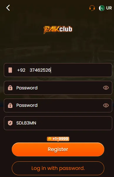 PakClub Game login Image