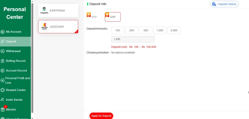 PakWin88 Game Deposite Screenshot