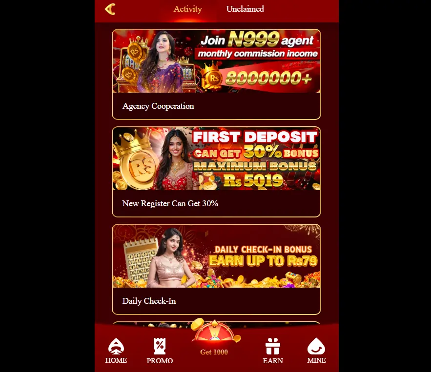 N999 Bonuses Rewards Section