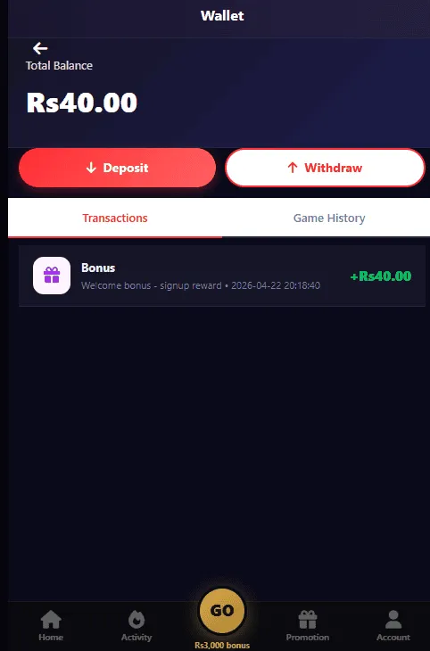 We999 Game Game Deposite Screenshot